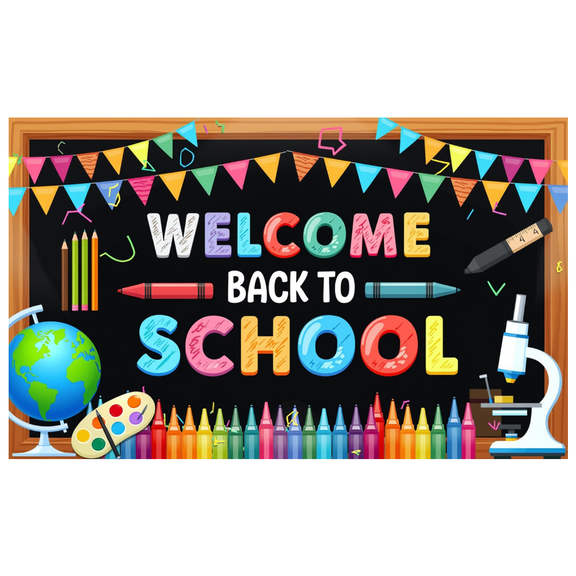 Welcome School Backdrop Educational Classroom Party Decoration Welcome Back to School Blackboard Banner Children Celebration Event Photo Booth Background