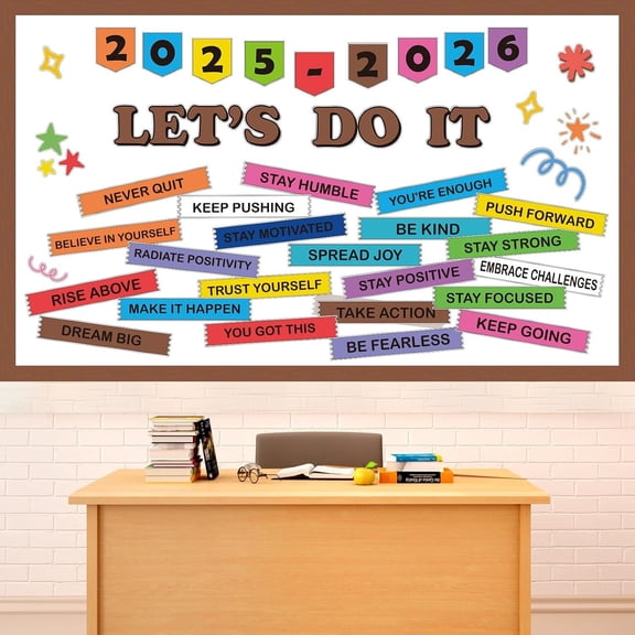 Welcome  to School Bulletin Board Motivational Classroom Decorations Set This is Your Year Paper Cutouts Colorful Positive Affirmation for Office   Chalkboard Wall Door Supplies