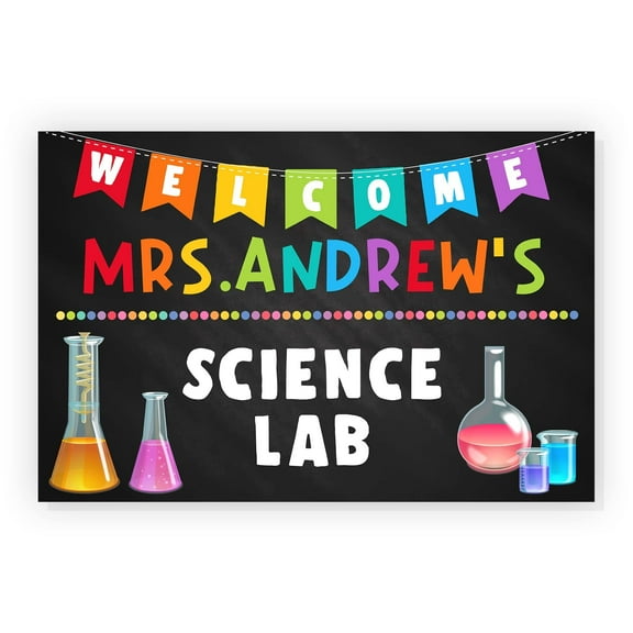 Welcome Science Lab Poster Science Classroom Decorations Science Posters Personalized Name Elementary Middle School Lab School Bulletin Board Teacher Office