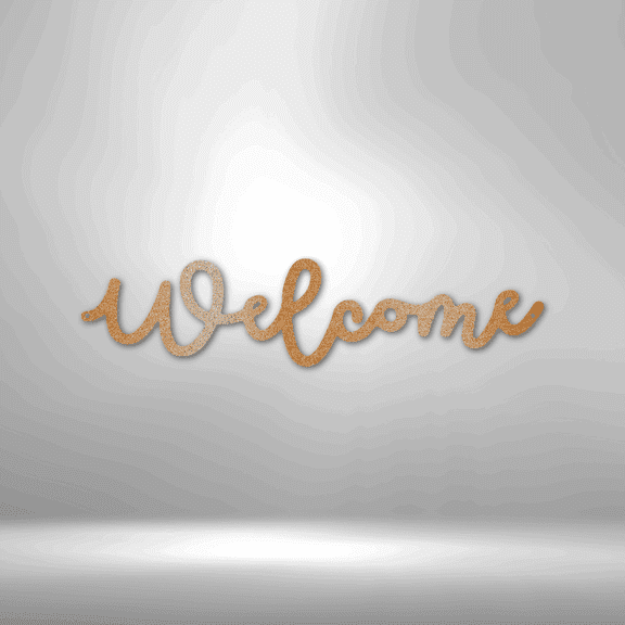 Welcome Script Steel Sign Laser Cut Powder Coated Home & Office Metal Wall Decor Multiple Sizes & Colors