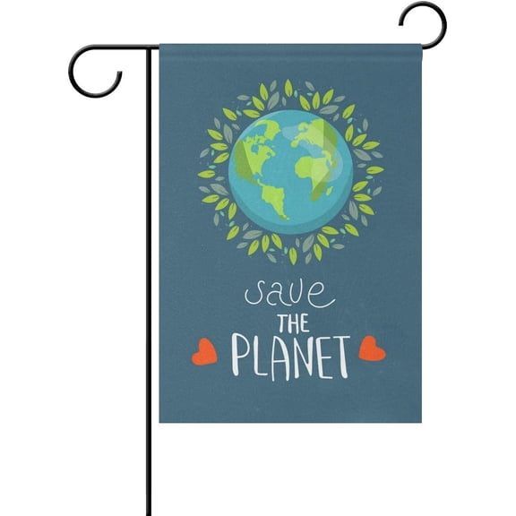 Welcome Seasonal Garden Flags Save Our Planet Earth Double Sided Holiday House Yard Flag Home Decorative Outdoor Flags 28 x 40 Inch