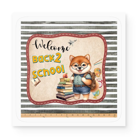 Welcome Shiba Inu Back to School Vintage Retro Vinyl Sticker Shibas Dog Lovers Gifts Idea Waterproof Decal Art Decor - 02012