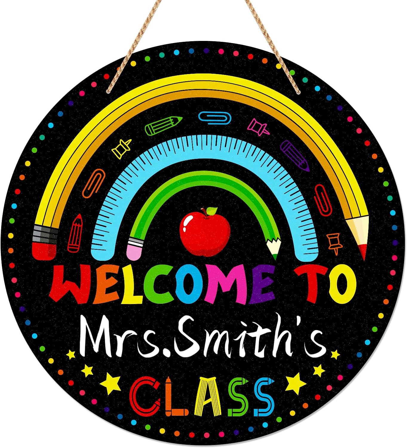 Welcome Sign for Classroom Door Decorations 11.5" Personalized Teacher ...