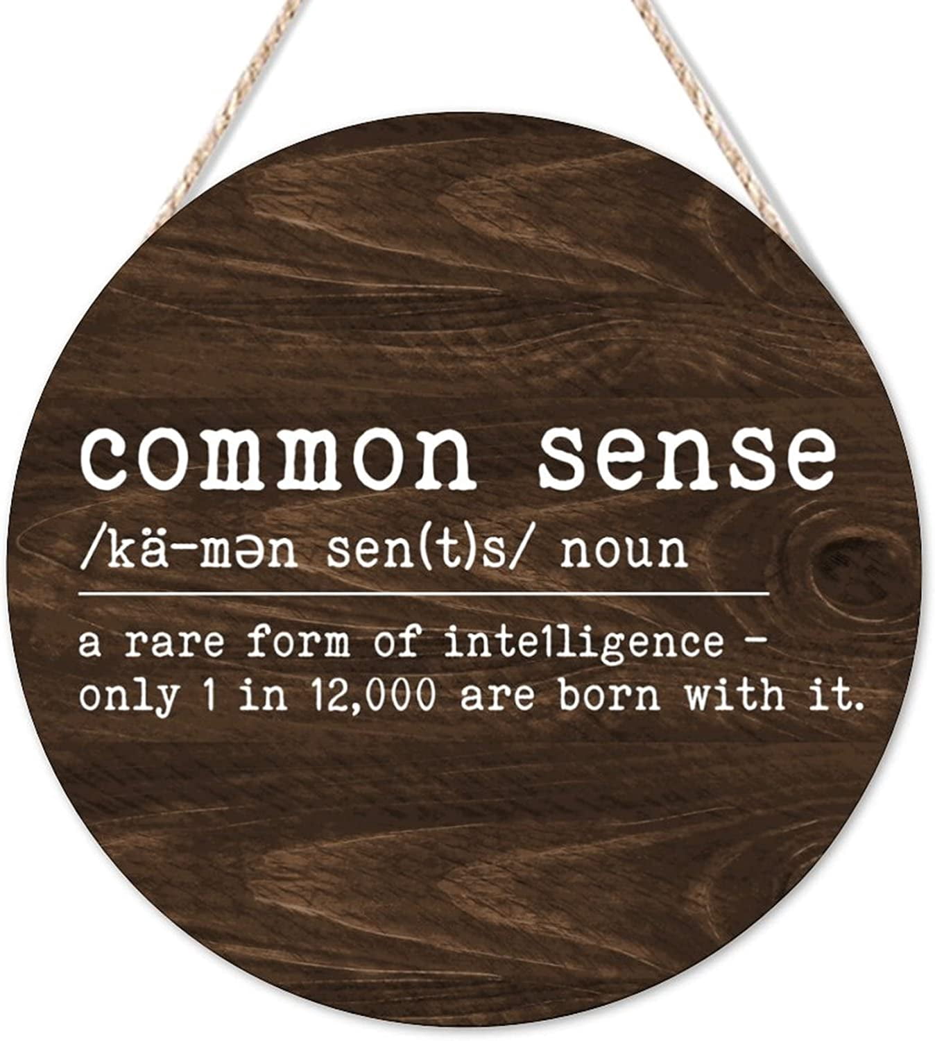 Welcome Sign Common Sense Definition Round Wood Sign Farmhouse Word ...