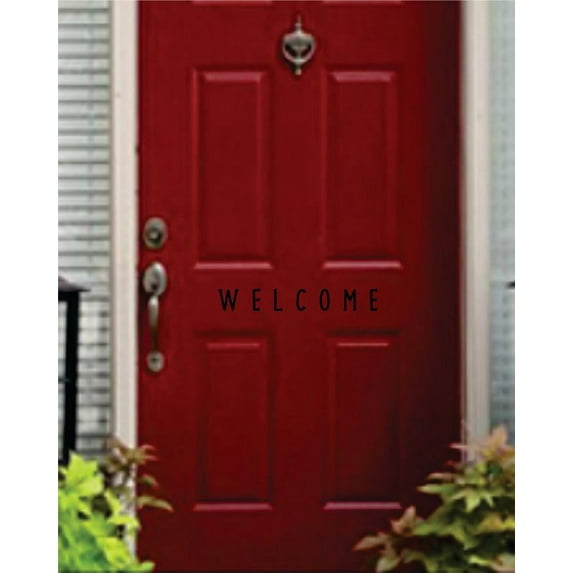 Welcome Sign Door Decor Stylish Art Text Lettering Quote Custom Wall Decal Vinyl Do It Yourself Sticker 4 Inches X 16 Inches