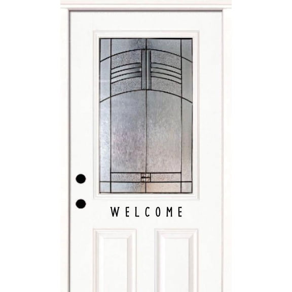 Welcome Sign Door Decor Stylish Art Text Lettering Quote Custom Wall Decal Vinyl Peel & Stick Sticker Inches 4 X 12 Inches