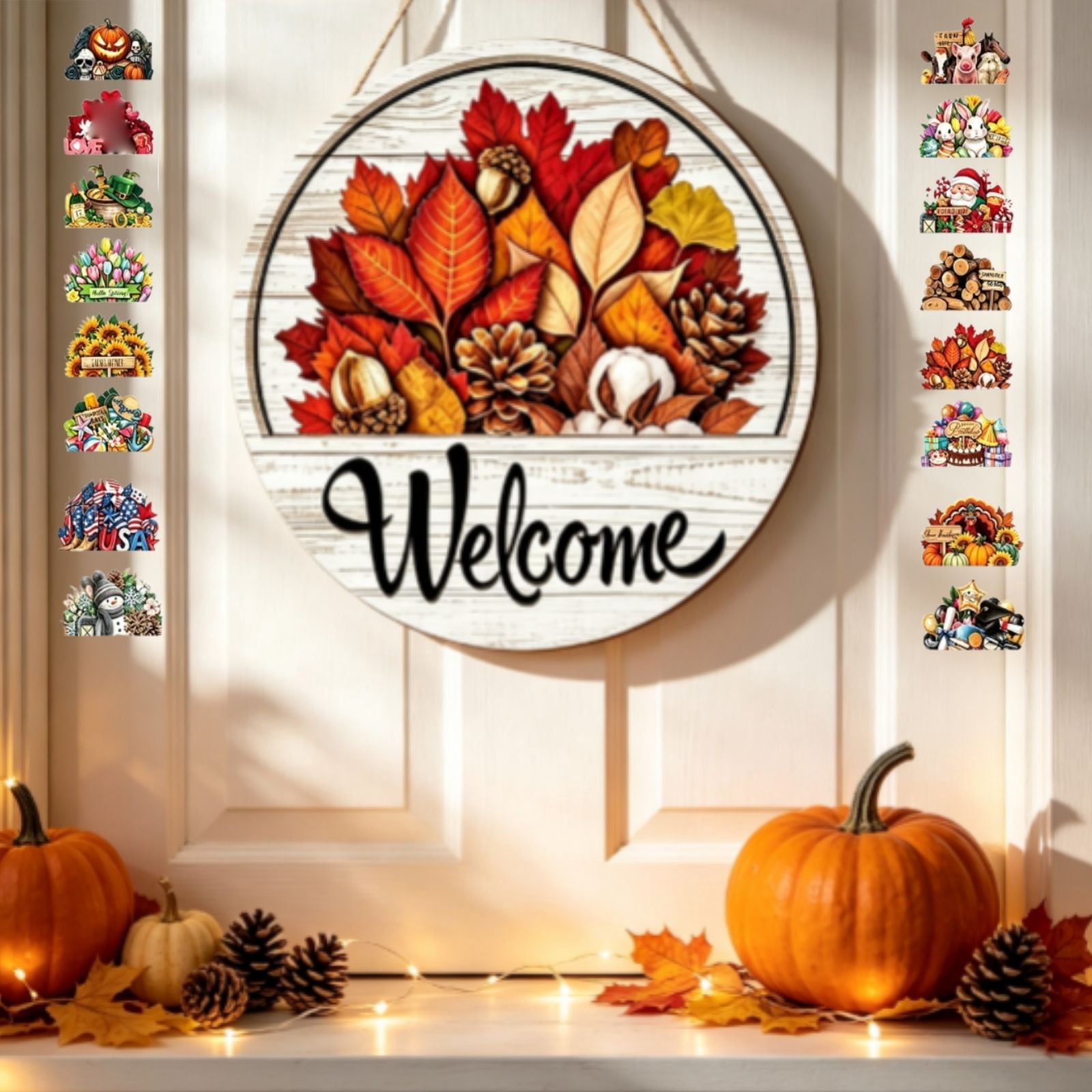 Wooden Home Sign Interchangeable Seasonal