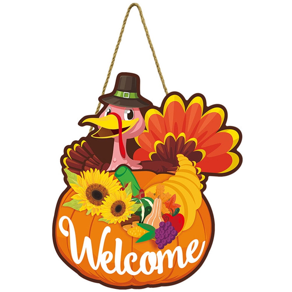 Welcome Sign Emblems Door for Front Porch Fall Wreath Thanksgiving Wall ...