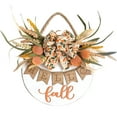 thumbnail image 1 of Welcome Sign for Front Door 13'' Wood Wreath Farmhouse Door Sign for Front Door Porch Decor with Fall Eucalyptus Longifolia Leaves, Berry & Buffalo Bow, 1 of 7