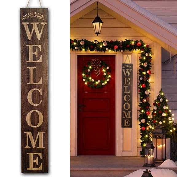 Welcome Sign for Front Door 47 Inch Tall Wood Welcome Sign for Front Porch Standing, Letters Table Wall Hanging Décor, Blessed Signs for Café Farmhouse Wedding Cake Shop Outdoor Indoor