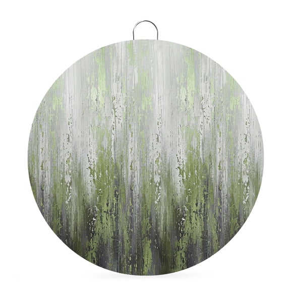 Welcome Sign for Front Door, Abstract Green Round Metal Wall Art Wreaths, Modern Gradient Minimalist Mottled Art Outdoor Indoor Wall Hanging Sign for Porch Decor Housewarming Gifts 5.9 Inch