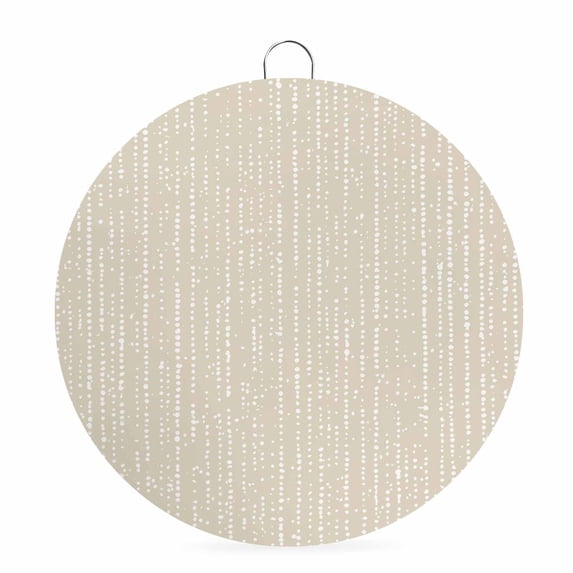 Welcome Sign for Front Door, Abstract Polka Dot Round Metal Wall Art Wreaths, Geometric Dotted Stripes Modern Cream Outdoor Indoor Wall Hanging Sign for Porch Decor Housewarming Gifts 7.9 Inch