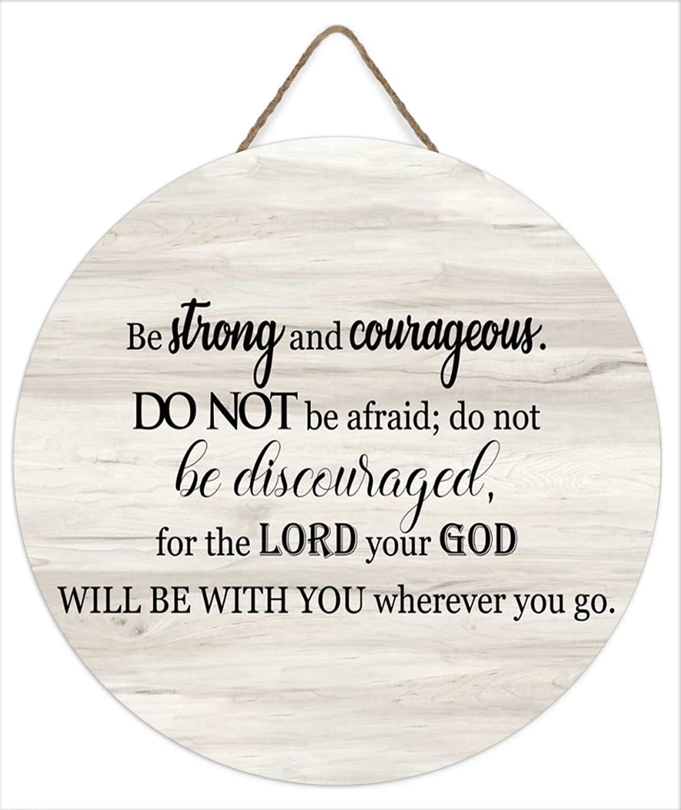 "Be Strong And Courageous" Canvas Banner - Joshua 1:9 Bible Verse Wall Decor For Nursery, Room, Or Door