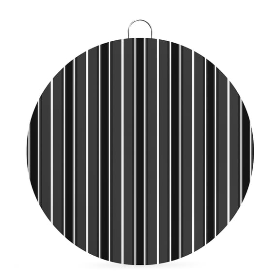 Welcome Sign for Front Door, Black Grey Stripe Round Metal Wall Art Wreaths, Modern Minimalist Geometric Striped Outdoor Indoor Wall Hanging Sign for Porch Decor Housewarming Gifts 5.9 Inch