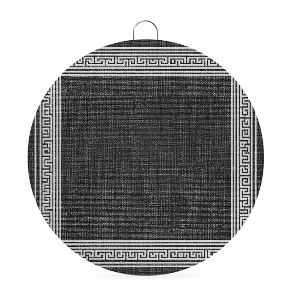 Welcome Sign for Front Door,Black Retro Greek Key Round Metal Welcome Front Porch Decoration,Greece Ancient Rustic Geometric Wall Hanging Sign for Living Room Kitchen Hallway Housewarming Gift 6''