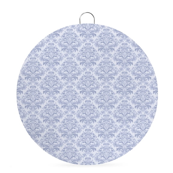 Welcome Sign for Front Door,Blue Baroque Round Metal Welcome Front Porch Decoration,Luxury Middle Century Scroll Flowers Wall Hanging Sign for Living Room Kitchen Hallway Housewarming Gift 6''