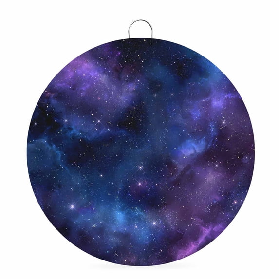 Welcome Sign for Front Door,Blue Purple Sky Round Metal Welcome Front Porch Decoration,Modern Black Star Night Nature Scenery Wall Hanging Sign for Living Room Kitchen Hallway Housewarming Gift 8''