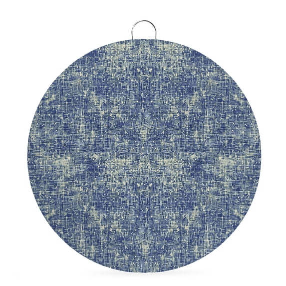 Welcome Sign for Front Door, Blue Terracotta Splatter Round Metal Wall Art Wreaths, Boho Mottled Vintage Rustic Outdoor Indoor Wall Hanging Sign for Porch Decor Housewarming Gifts 5.9 Inch