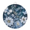thumbnail image 1 of Welcome Sign for Front Door, Boho Daisy Floral Round Metal Wall Art Wreaths, Dark Blue Abstract Butterfly Dragonfly Outdoor Indoor Wall Hanging Sign for Porch Decor Housewarming Gifts 5.9 Inch, 1 of 8