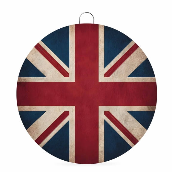 Welcome Sign for Front Door,British Flag Round Metal Welcome Front Porch Decoration,Vintage United Kingdom England Uk Flag Wall Hanging Sign for Living Room Kitchen Hallway Housewarming Gift 6''