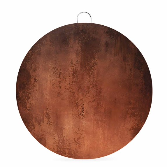 Welcome Sign for Front Door, Burnt Orange Ombre Round Metal Wall Art Wreaths, Modern Abstract Art Oil Paint Gradient Outdoor Indoor Wall Hanging Sign for Porch Decor Housewarming Gifts 7.9 Inch