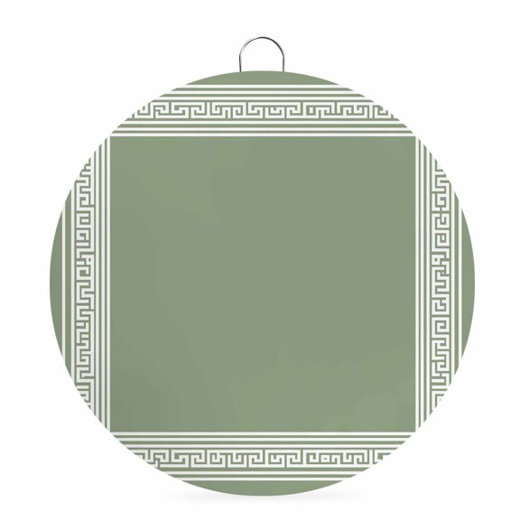 Welcome Sign for Front Door,Cameo Brown Greek Key Round Metal Welcome Front Porch Decor,Geometric Greece Ancient Farmhouse Geo Wall Hanging Sign for Living Room Kitchen Hallway Housewarming Gift 6''