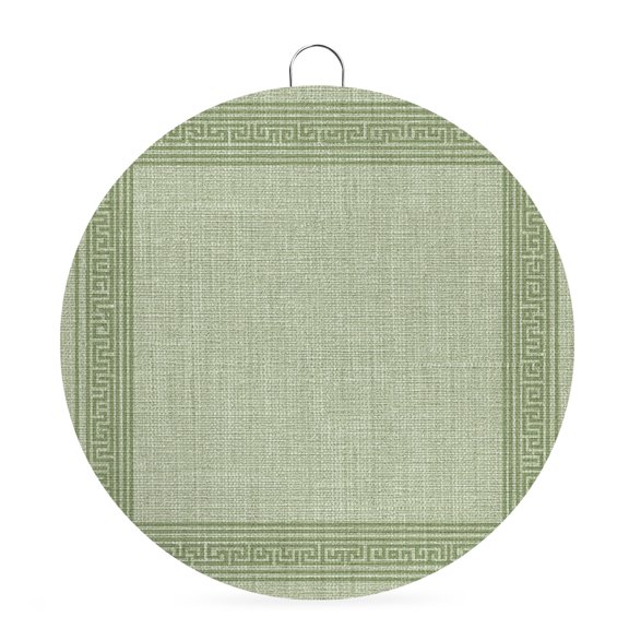 Welcome Sign for Front Door,Cameo Green Retro Greek Key Round Metal Welcome Front Porch Decor,Geometric Greece Ancient Rustic Wall Hanging Sign for Living Room Kitchen Hallway Housewarming Gift 6''