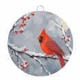 thumbnail image 1 of Welcome Sign for Front Door, Christmas Cardinal Round Metal Wall Art Wreaths, Winter Branches Berry Xmas Grey Outdoor Indoor Wall Hanging Sign for Porch Decor Housewarming Gifts 7.9 Inch, 1 of 8