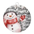 thumbnail image 1 of Welcome Sign for Front Door, Christmas Grey Snowman Round Metal Wall Art Wreaths, Winter Snowflakes Rustic Xmas Trees Outdoor Indoor Wall Hanging Sign for Porch Decor Housewarming Gifts 7.9 Inch, 1 of 8