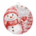 thumbnail image 1 of Welcome Sign for Front Door, Christmas Red Snowman Round Metal Wall Art Wreaths, Winter Snowflakes Rustic Xmas Trees Outdoor Indoor Wall Hanging Sign for Porch Decor Housewarming Gifts 5.9 Inch, 1 of 8