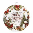 thumbnail image 1 of Welcome Sign for Front Door, Christmas Round Metal Wall Art Wreaths, Winter Snowman Farmhouse Cardinal Xmas Balls Outdoor Indoor Wall Hanging Sign for Porch Decor Housewarming Gifts 7.9 Inch, 1 of 8
