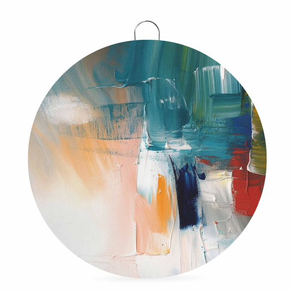 Welcome Sign for Front Door,Colorful Ombre Round Metal Welcome Front Porch Decoration,Oil Painting Modern Graffiti Abstract Art Wall Hanging Sign for Living Room Kitchen Hallway Housewarming Gift 6''