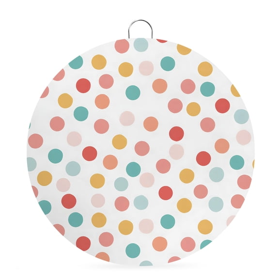 Welcome Sign for Front Door, Colorful Polka Dot Round Metal Wall Art Wreaths, Watercolor Vibrant Multi-color Dots Outdoor Indoor Wall Hanging Sign for Porch Decor Housewarming Gifts 5.9 Inch