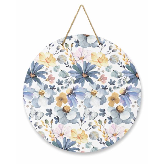 Sign for Front Door Decor Flowers Plants Wildflowers Leaves