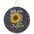 thumbnail image 1 of Welcome Sign Front Door Decoration, Sunflowers You are My Sunshine 12 Inch Round Wooden Wreaths Wall Hanging Outdoor Indoor,Housewarming Gift for All Seasons Porch Holiday Decor, 1 of 6