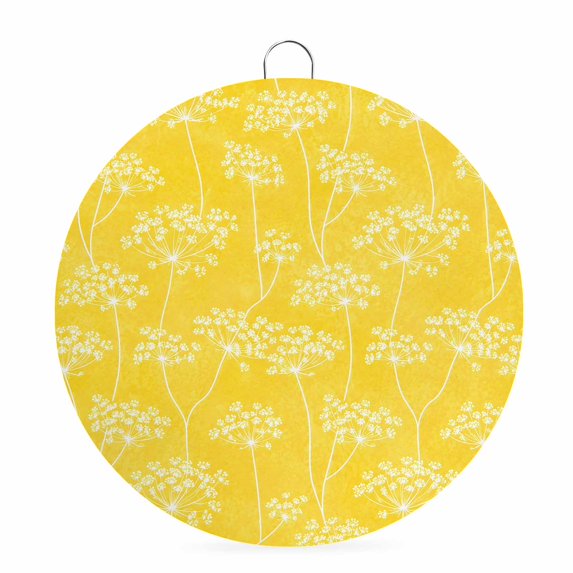 Welcome Sign Front Door Decorations, Dandelion Flowers Round Wall Art Outdoor Metal Wreaths, Rustic Farmhouse Floral Yellow Seasonal Hanging Sign for Home Porch Decor Warming Gift 8 In