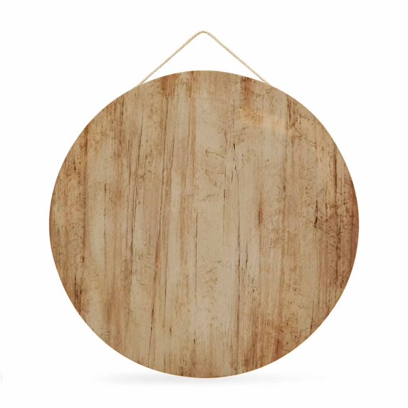 Welcome Sign Front Door Decorations, Farmhouse Wooden Round Wall Art Outdoor Metal Wreaths, Rustic Wood Grain Vertical Striped Seasonal Hanging Sign for Home Porch Decor Warming Gift 12 In
