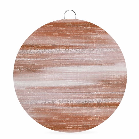 Welcome Sign Front Door Decorations, Red Ombre Round Wall Art Outdoor Metal Wreaths, Vintage Farmhouse Simple Neutral Texture Seasonal Hanging Sign for Home Porch Decor Warming Gift 6 In