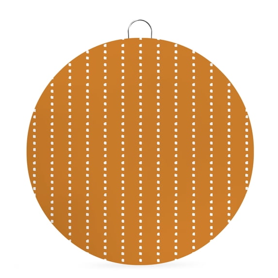 Welcome Sign for Front Door, Geometric Stripes Orange Round Metal Wall Art Wreaths, Polka Dots Abstract Retro Outdoor Indoor Wall Hanging Sign for Porch Decor Housewarming Gifts 5.9 Inch