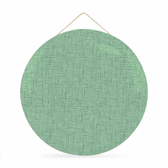 Welcome Sign for Front Door, Grass Green Round Metal Wall Art Wreaths, Rustic Farmhouse Solid Color Outdoor Indoor Wall Hanging Sign for Porch Decor Housewarming Gifts 11.8 Inch