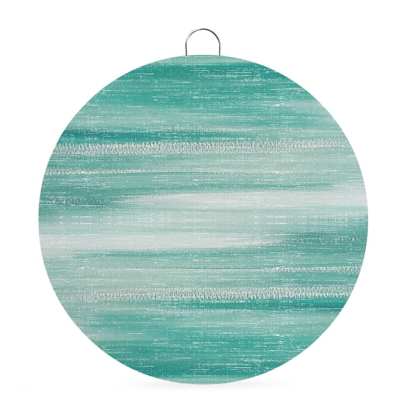 Welcome Sign for Front Door, Green Ombre Round Metal Wall Art Wreaths, Modern Minimalist Abstract Gradient Art Outdoor Indoor Wall Hanging Sign for Porch Decor Housewarming Gifts 5.9 Inch
