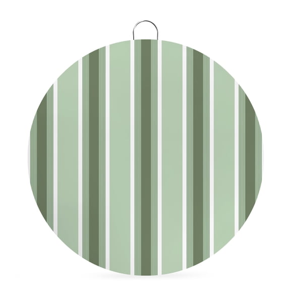 Welcome Sign for Front Door, Green Striped Round Metal Wall Art Wreaths, Geometric Modern Vertical Lines Abstract Outdoor Indoor Wall Hanging Sign for Porch Decor Housewarming Gifts 5.9 Inch