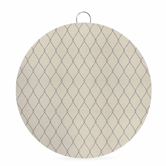 Welcome Sign for Front Door, Grey Beige Lattice Geometric Round Metal Wall Art Wreaths, Luxury Abstract Art Outdoor Indoor Wall Hanging Sign for Porch Decor Housewarming Gifts 5.9 Inch