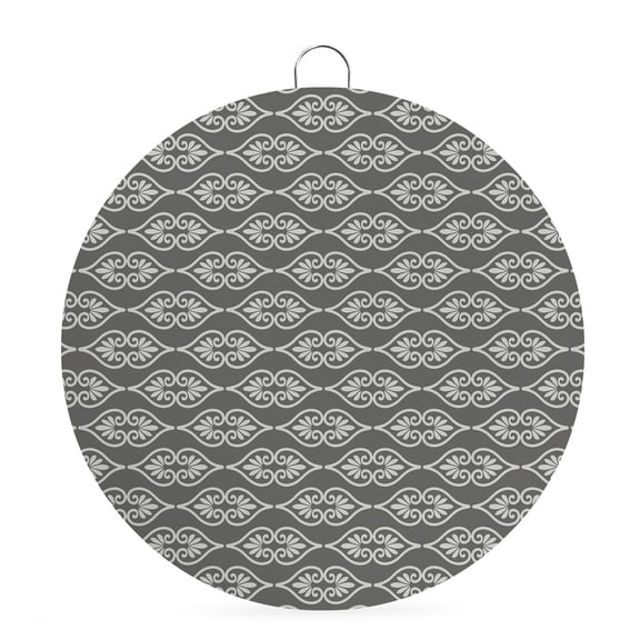 Welcome Sign for Front Door, Grey Boho Round Metal Wall Art Wreaths, Farmhouse Neutral Chic Abstract Patterned Outdoor Indoor Wall Hanging Sign for Porch Decor Housewarming Gifts 5.9 Inch