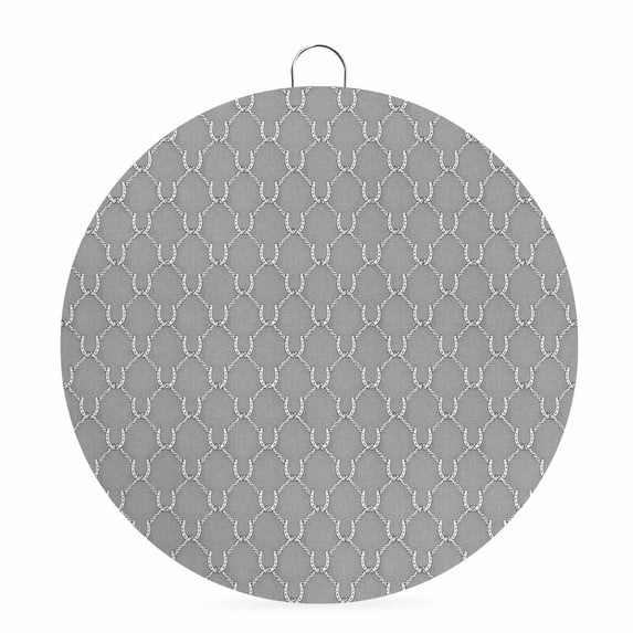 Welcome Sign for Front Door, Grey Lattice Round Metal Wall Art Wreaths, Farmhouse Aesthetics Elegant Outdoor Indoor Wall Hanging Sign for Porch Decor Housewarming Gifts 5.9 Inch