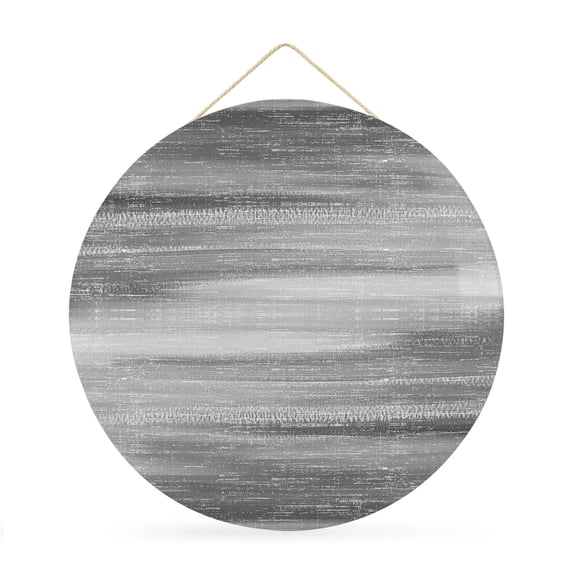 Welcome Sign for Front Door, Grey Ombre Round Metal Wall Art Wreaths, Vintage Minimalist Gradient Abstract Texture Outdoor Indoor Wall Hanging Sign for Porch Decor Housewarming Gifts 11.8 Inch