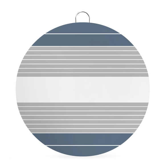 Welcome Sign for Front Door,Haze Blue Grey Stripe Round Metal Welcome Front Porch Decoration,Modern Art Horizontal Striped Wall Hanging Sign for Living Room Kitchen Hallway Housewarming Gift 6''