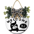 thumbnail image 1 of Welcome Sign for Front Door, Hello Sign with Greenery Decor Round Wood Hanging Sign Farmhouse Porch Decorations Housewarming Gift for Home Outdoor Indoor, 1 of 9