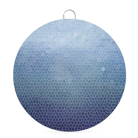 Welcome Sign for Front Door, Indigo Blue Ombre Round Metal Wall Art Wreaths, Geometric Stained Glass Outdoor Indoor Wall Hanging Sign for Porch Decor Housewarming Gifts 7.9 Inch