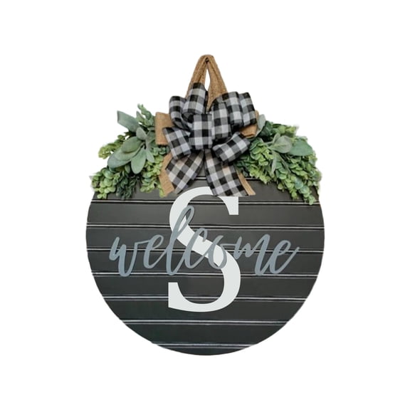 Welcome Sign for Front Door,Last Name Signs for Home,Personalized Home Decor,Initial Door Decorations Hanging,Monogram Front Door Wreaths,Farmhouse Wall Decor